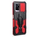For Infinix Note 10 Pro Armor Warrior Shockproof PC + TPU Lanyard Phone Case(Red)