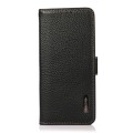 For Honor 50 Lite / Huawei nova 8i KHAZNEH Side-Magnetic Litchi Genuine Leather RFID Phone Case(Blac