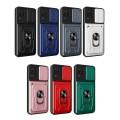 For Huawei P40 Lite Sliding Camshield Card Phone Case(Dark Green)