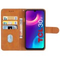 Leather Phone Case For TCL 30+(Brown)
