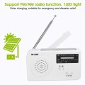 RD-638T Two-band Solar Powered AM / FM Radio Player Flashlight with Dynamo Function(White)