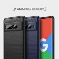 For Google Pixel 7 Pro 5G Brushed Texture Carbon Fiber TPU Phone Case(Navy Blue)