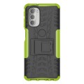 For Motorola Moto G51 5G Tire Texture TPU + PC Phone Case with Holder(Green)