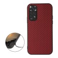 For Xiaomi Redmi Note 11 4G Global / Note 11S Accurate Hole Carbon Fiber Texture Shockproof Case(Red