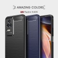 For Xiaomi Redmi K40S Brushed Texture Carbon Fiber TPU Phone Case(Navy Blue)