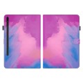 For Samsung Galaxy Tab S9 Watercolor Pattern Flip Leather Tablet Case(Purple Red)
