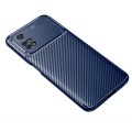 For Xiaomi Poco M4 Pro Carbon Fiber Texture Shockproof TPU Phone Case(Blue)