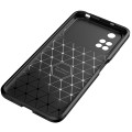 For Xiaomi Poco M4 Pro Carbon Fiber Texture Shockproof TPU Phone Case(Blue)