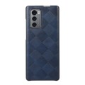 For LG Wing 5G Weave Plaid PU Phone Case(Blue)