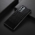 For LG Wing 5G Crocodile Top Layer Cowhide Leather Phone Case(Black)