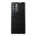 For LG Wing 5G Crocodile Top Layer Cowhide Leather Phone Case(Black)