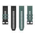 For Garmin Fenix 7 26mm Two-color Silicone Watch Band(Olive Green Black)