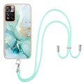 For Xiaomi Mi 11i / 11i HyperCharge 5G Global Electroplating Marble IMD TPU Phone Case with Lanyard(