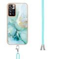 For Xiaomi Mi 11i / 11i HyperCharge 5G Global Electroplating Marble IMD TPU Phone Case with Lanyard(