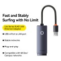 Baseus Lite Series 1000Mbps Ethernet Adapter USB-A to RJ45 LAN Port(Grey)