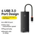 Baseus Lite Series USB-C / Type-C to USB 3.0x4 HUB Adapter 25cm(Black)