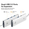 Baseus Lite Series USB-C / Type-C to USB 3.0x4 HUB Adapter 25cm(White)