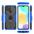 For Infinix Smart 6 Armor Bear Shockproof PC + TPU Phone Protective Case with Ring Holder(Blue)