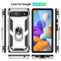 For Google Pixel 6A Shockproof TPU + PC Protective Case with 360 Degree Rotating Holder(Silver)