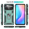 For Xiaomi Poco X4 Pro 5G Shockproof TPU + PC Phone Case with 360 Degrees Rotating Holder(Green)