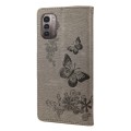 For Nokia G21 Butterfly Embossed Horizontal Flip Leather Phone Case(Grey)