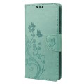 For Nokia G21 Butterfly Flower Pattern Leather Phone Case(Green)