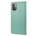 For Nokia G21 Butterfly Flower Pattern Leather Phone Case(Green)