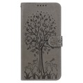 For Motorola Moto G9 Plus Tree & Deer Pattern Pressed Printing Horizontal Flip Leather Phone Case(Gr