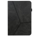 For Lenovo Tab M10 10.1 inch Solid Color Embossed Striped Leather Case(Black)