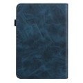 For Amazon Paperwhite 5 2021 Solid Color Embossed Striped Leather Case(Blue)