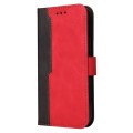 For OPPO Realme 9 Pro+ Stitching-Color PU Leather Phone Case(Red)