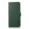 For OPPO Find X5 Pro KHAZNEH Side-Magnetic Litchi Genuine Leather RFID Phone Case(Green)