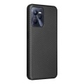 For OPPO Realme C35 Carbon Fiber Texture Flip Leather Phone Case(Black)