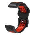 For Garmin Fenix 6X Quick Release Double Row Silicone Watch Band(Black Red)