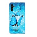 For Samsung Galaxy A13 5G 3D Painting Pattern TPU + PU Leather Phone Case(Three Butterflies)