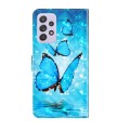 For Samsung Galaxy A52 5G / A52s 5G 3D Painting Pattern TPU + PU Leather Phone Case(Three Butterflie