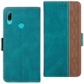For Huawei Y6 2019 Stitching Side-Magnetic RFID Leather Phone Case(Dark Green)