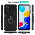 For Xiaomi Redmi Note 11S Shockproof TPU + PC Phone Case with 360 Degree Rotating Holder(Black)