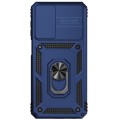 For Samsung Galaxy A23 Sliding Camshield Holder Phone Case(Blue)