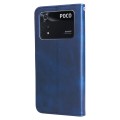For Xiaomi Poco M4 Pro 4G Fashion Calf Texture Zipper Horizontal Flip Leather Case(Blue)