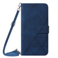 For Samsung Galaxy A12 / M12 Crossbody 3D Embossed Flip Leather Phone Case(Blue)
