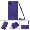 For Xiaomi Redmi 9A / 9i / 9AT Crossbody 3D Embossed Flip Leather Phone Case(Purple)