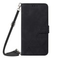 For Xiaomi Redmi 9C / 9C NFC / Poco C3 Crossbody 3D Embossed Flip Leather Phone Case(Black)