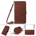 For Nokia C30 Crossbody 3D Embossed Flip Leather Phone Case(Brown)