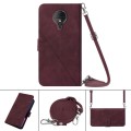 For Tecno Spark 6 Crossbody 3D Embossed Flip Leather Phone Case(Wine Red)