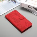 For Nokia C30 Skin Feel Butterfly Peony Embossed Leather Phone Case(Red)