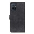 For vivo Y75 5G / Y55 5G KHAZNEH Retro Texture Horizontal Flip Leather Phone Case(Black)