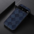 For Google Pixel 7 Pro 5G Weave Plaid PU Phone Case(Blue)