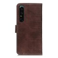 For Sony Xperia 1 IV Crocodile Texture Horizontal Flip Leather Phone Case(Brown)