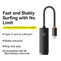 Baseus Lite Series Ethernet Adapter USB-C / Type-C to RJ45 LAN Port 100Mbps(Black)